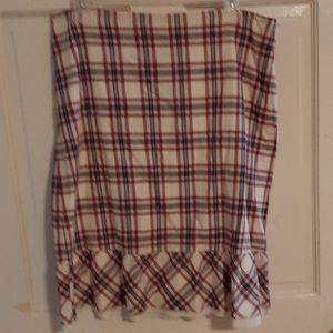 Adorable red, navy and white knee length skirt